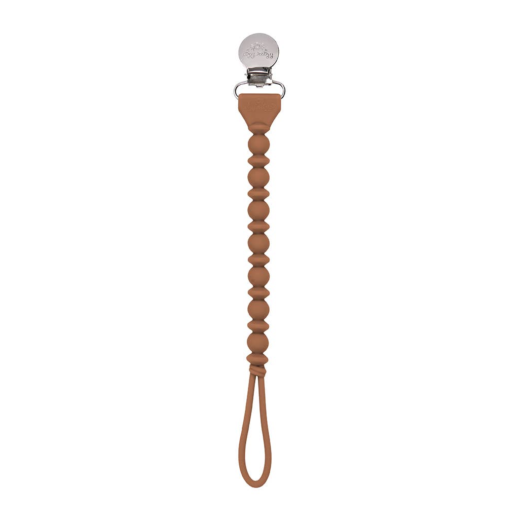 Sweetie Strap™ Pacifier Clips: Hazelnut Beaded