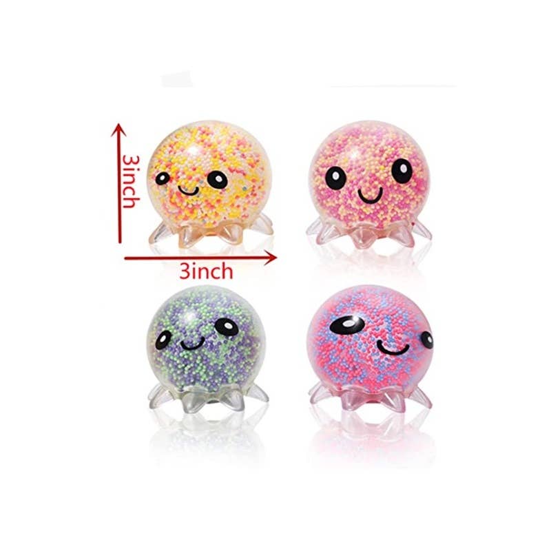Light up Octopus Beaded Squishy Toy: MULTI / ONE(12)