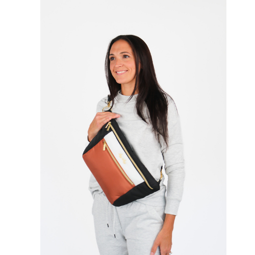 Ritzy Pack Fanny Pack & Crossbody Diaper Bag: Coffee & Cream