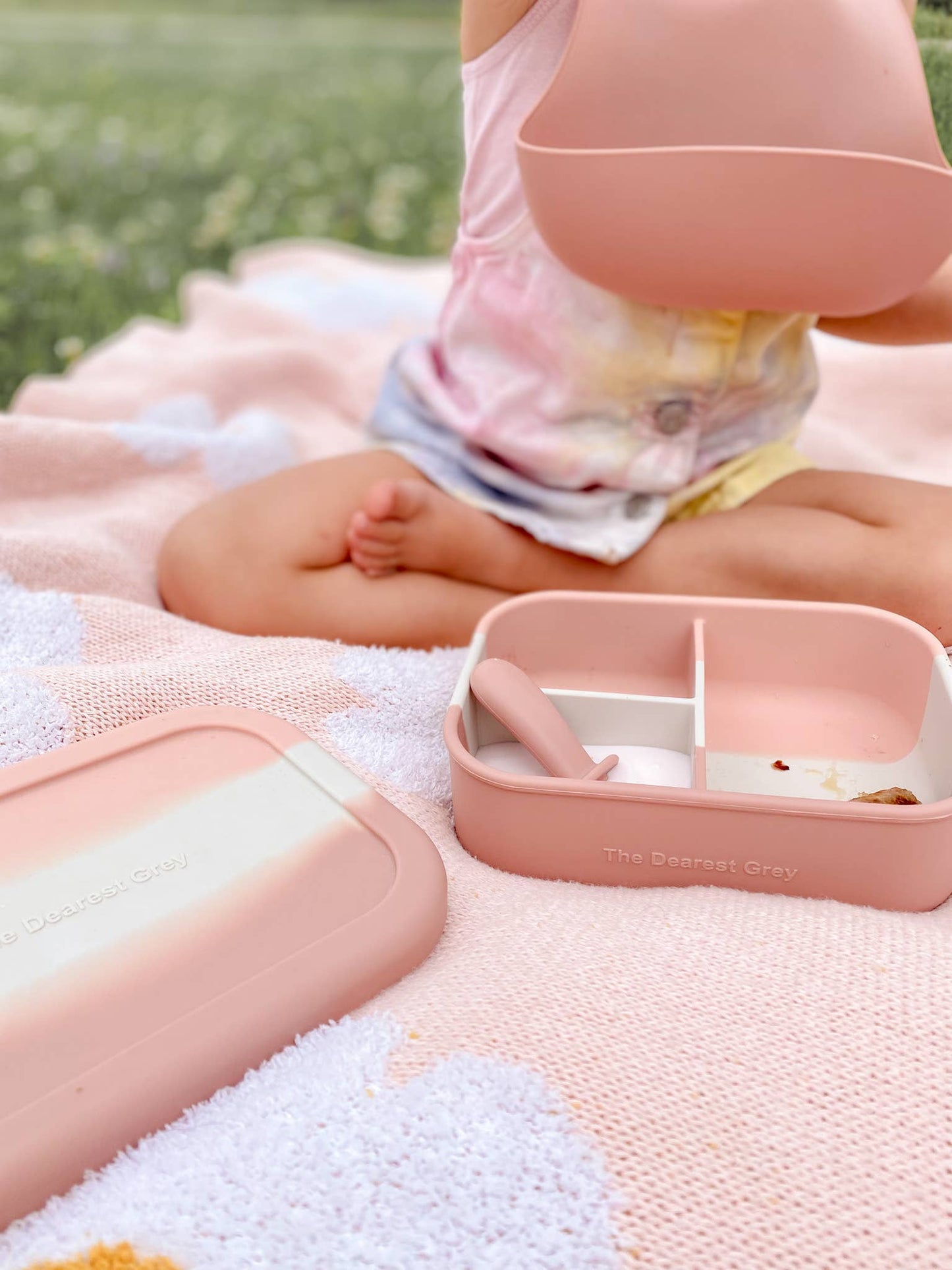 Divided Silicone Bento Lunch Box | Pink Tie Dye