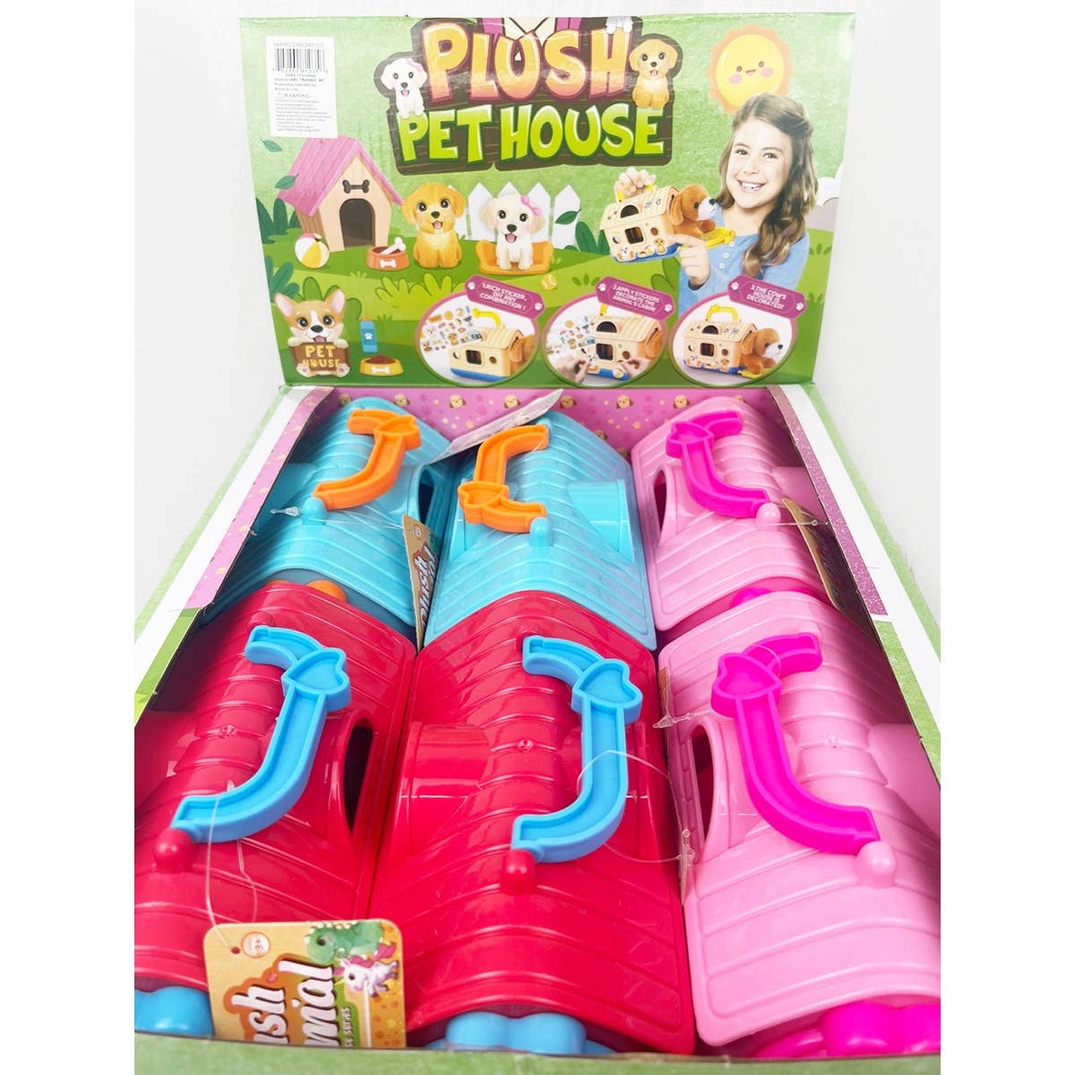 Plush Pet House With Pet Toy: MIX COLOR / ONE(6)