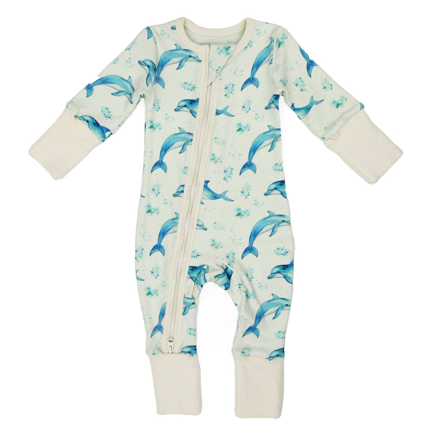 Earthy - Organic Cotton Baby Pajamas 2-Way Zip Front Zipper Sleeper, Flipper: 0-3M