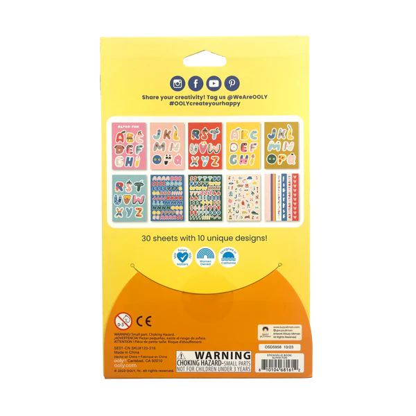 Ooly Stickiville ALPHA FUN 30 sticker sheets!! Over 350 stickers!