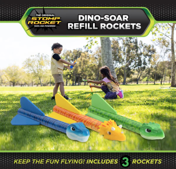 Stomp Rocket Dino-soar rockets 3 pack refill