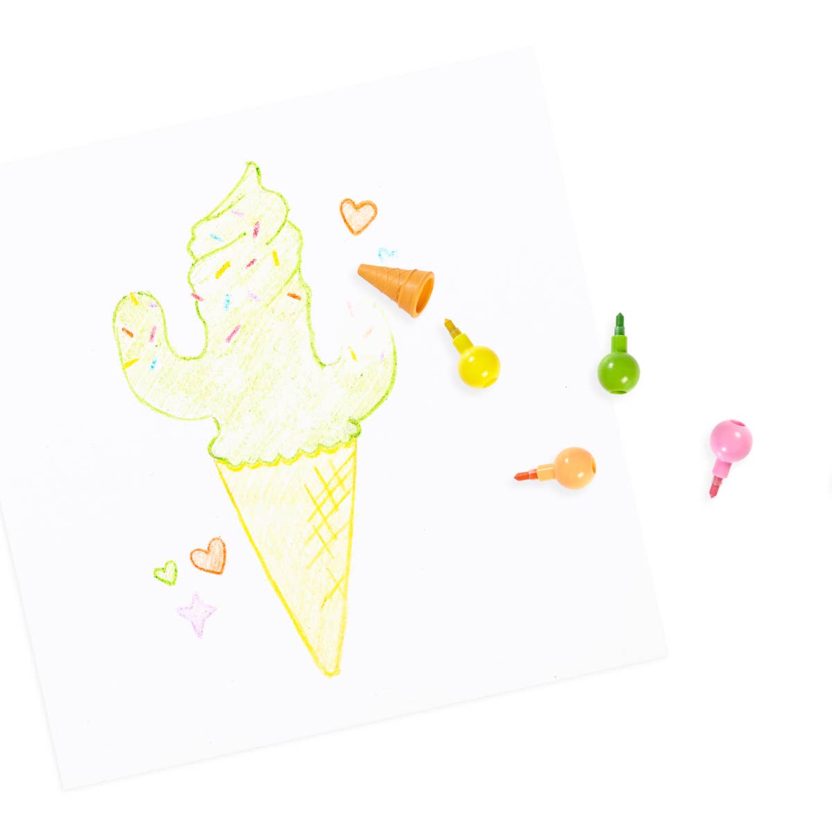 Rainbow Scoops Vanilla Scented Stacking Erasable Crayon