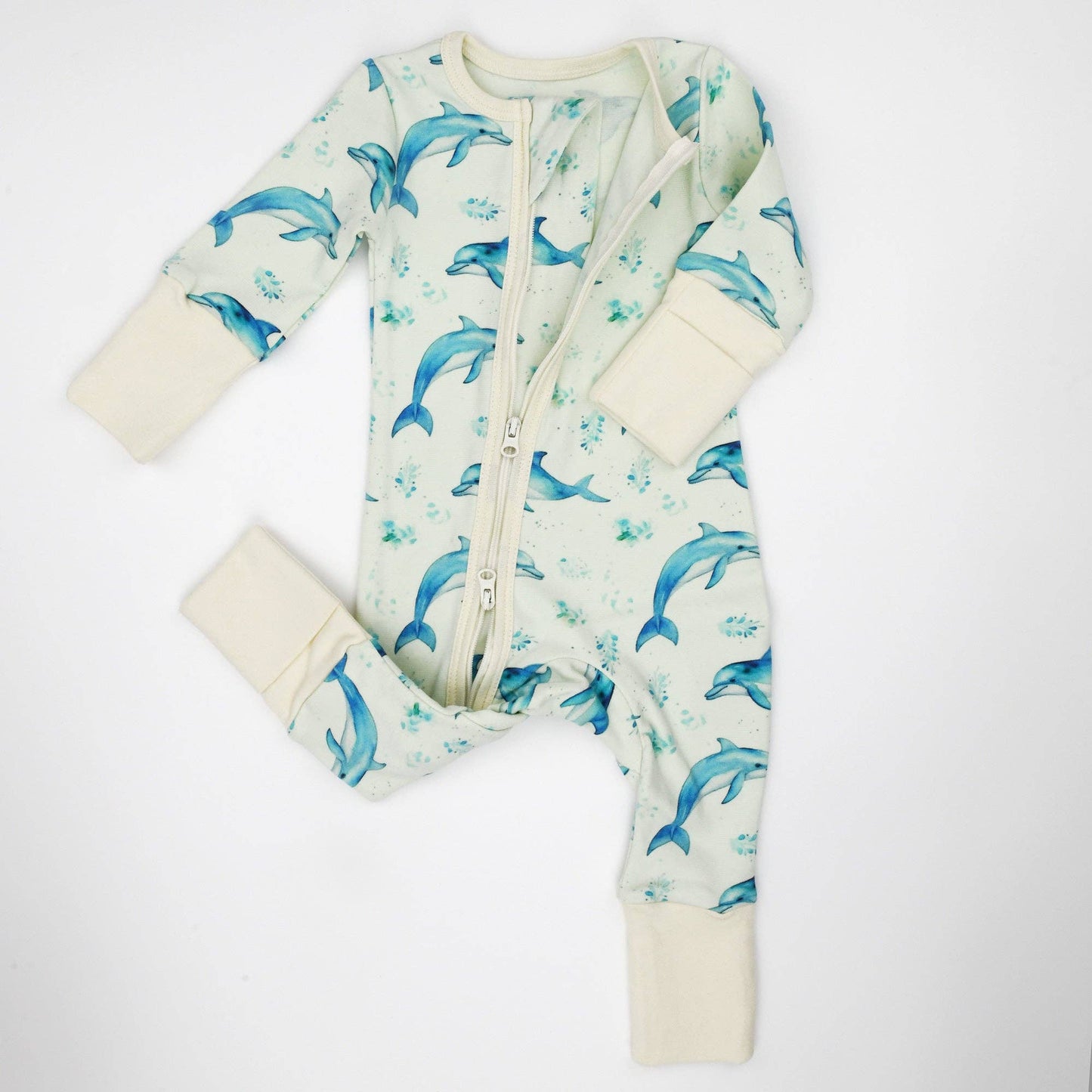 Earthy - Organic Cotton Baby Pajamas 2-Way Zip Front Zipper Sleeper, Flipper: 0-3M