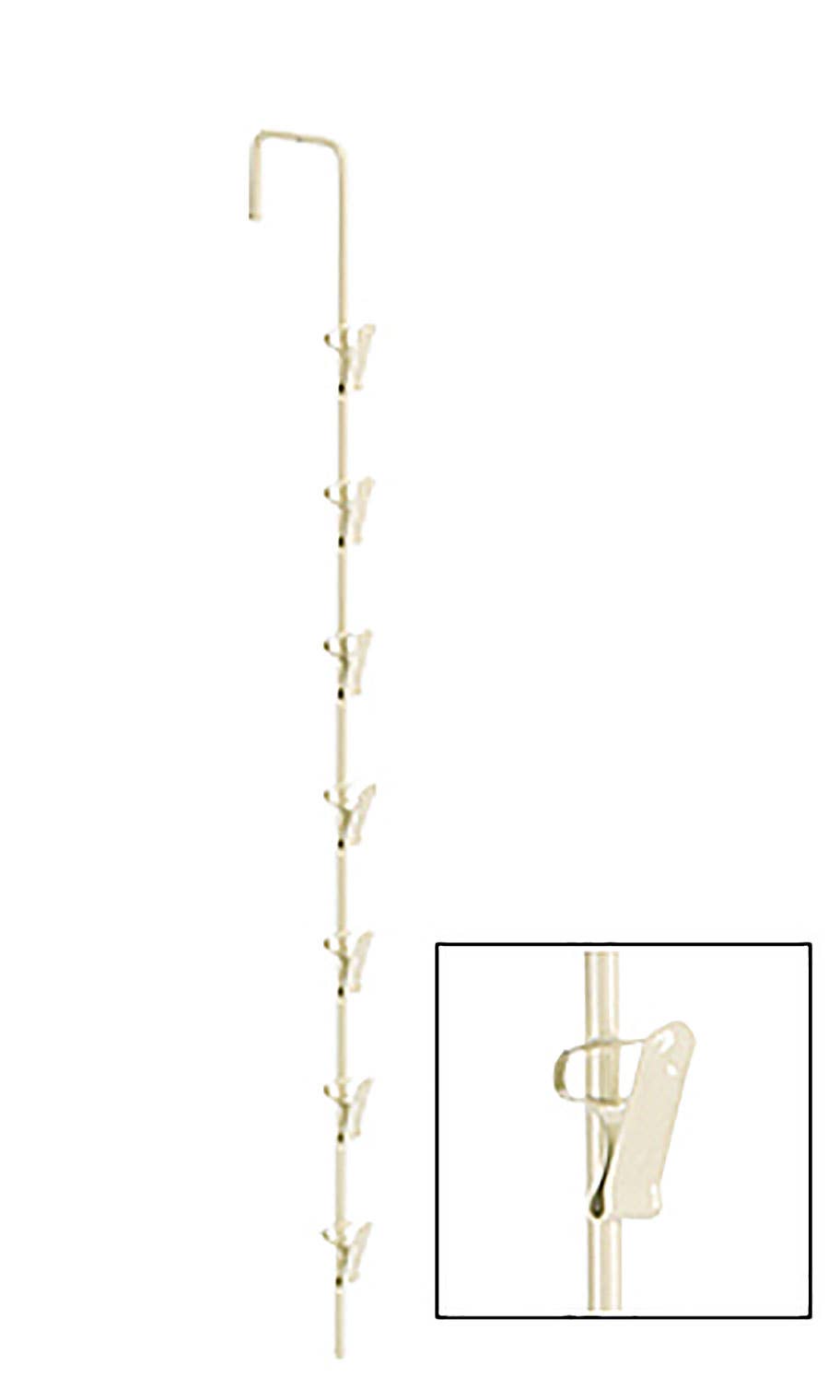 Spring Clip 7 Hook Merchandiser Strip | Tan | Metal | 20"