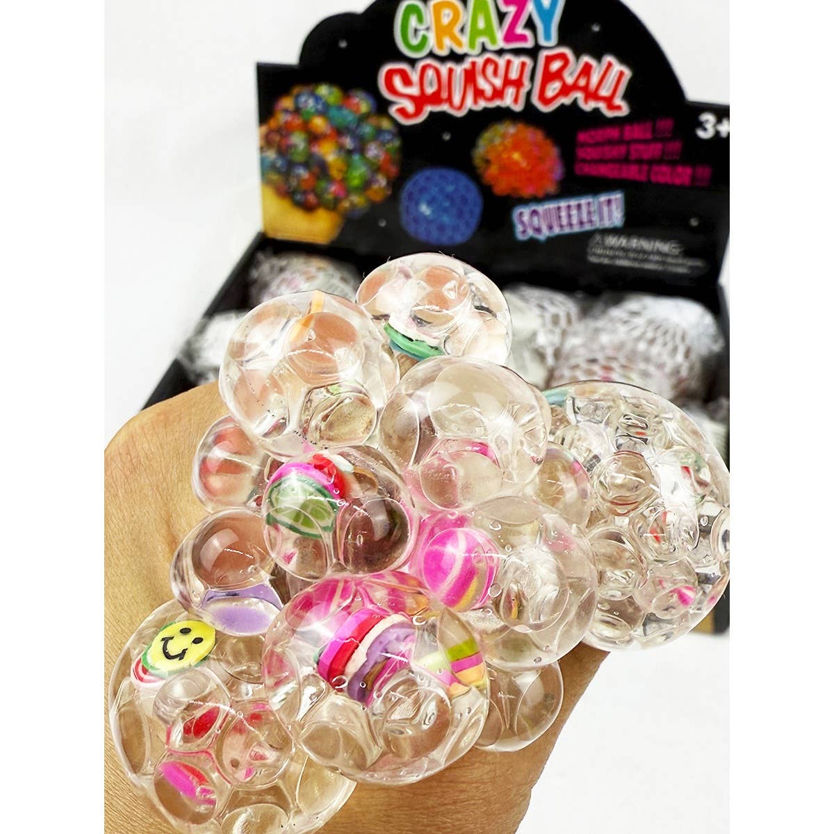 Squeeze Ball Filled with fun mixed Beads: MIX COLOR / ONE(12)