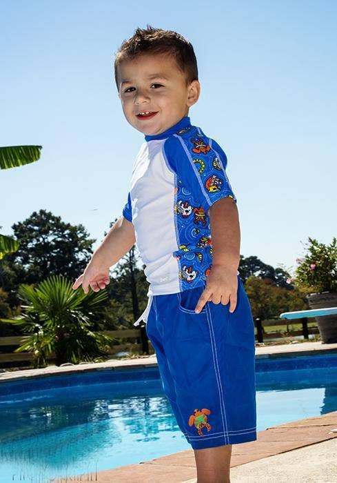 Boys 2-6 Short Sleeve Rashguard Set: 2