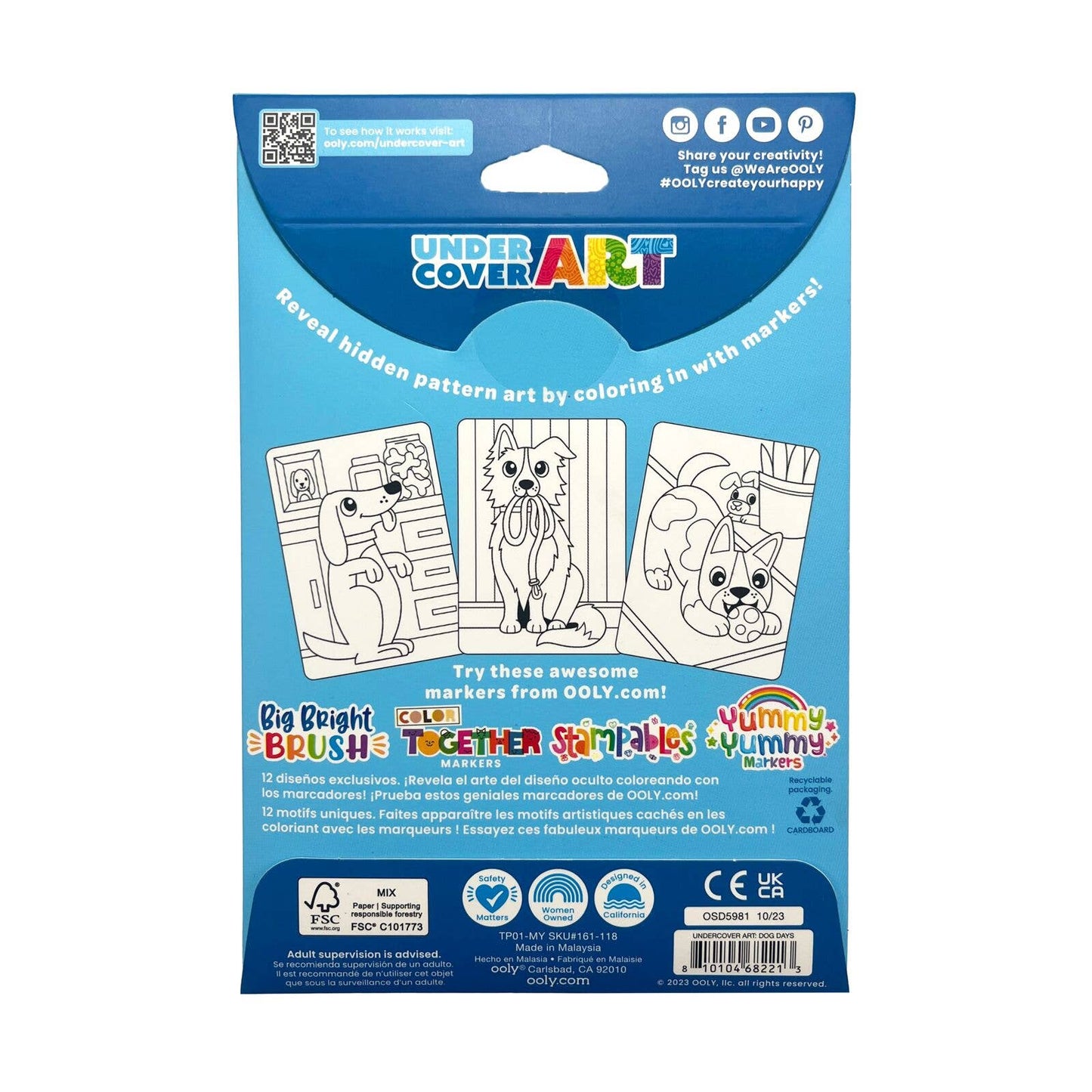 Undercover Art Hidden Patterns Coloring Activity - Dog Days