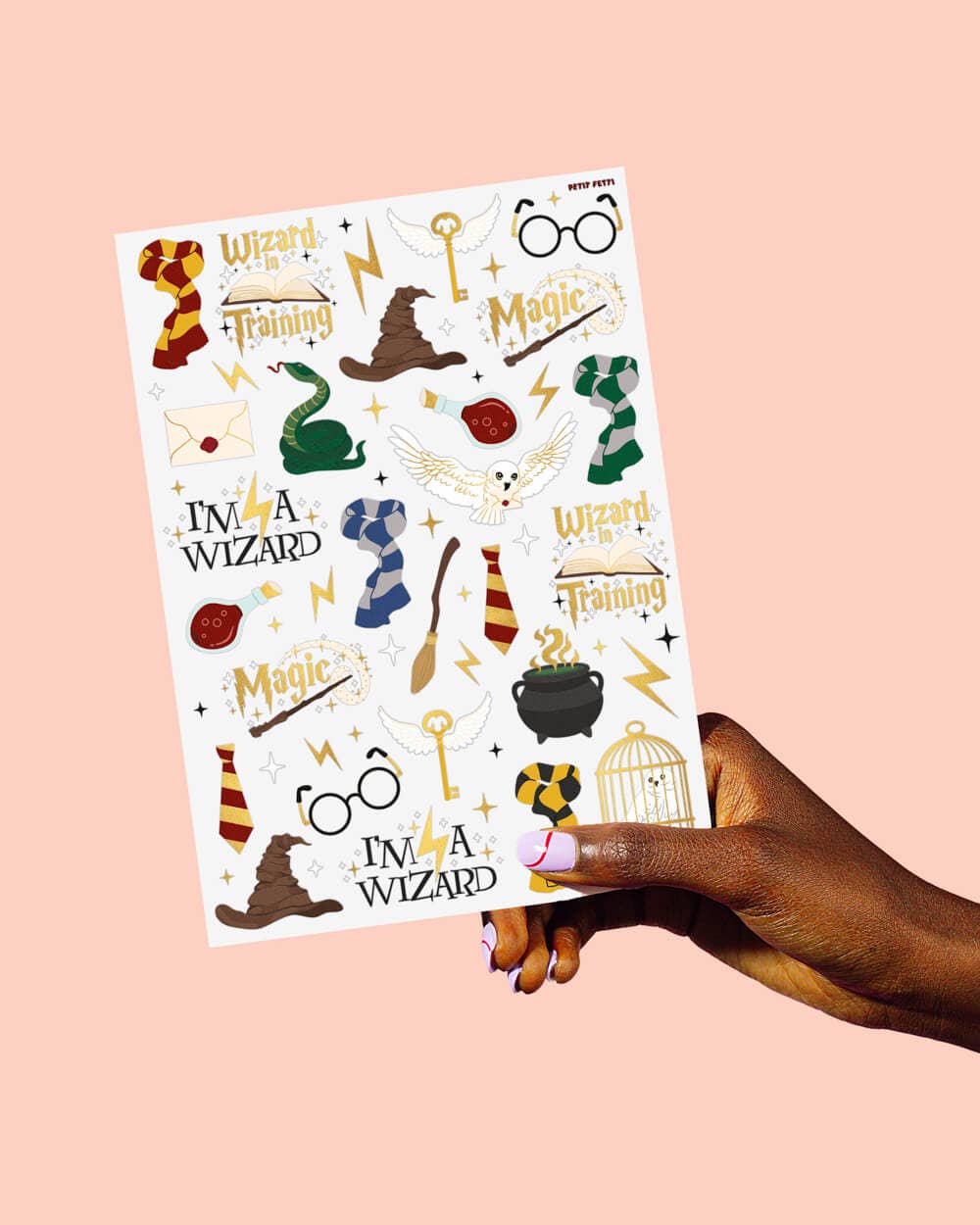 Wizard Tats - 56 temporary tattoos, kids party, Harry Potter