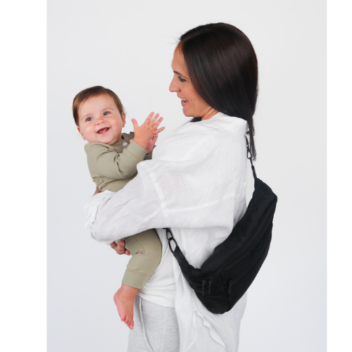 Ritzy Pack Fanny Pack & Crossbody Diaper Bag: Coffee & Cream