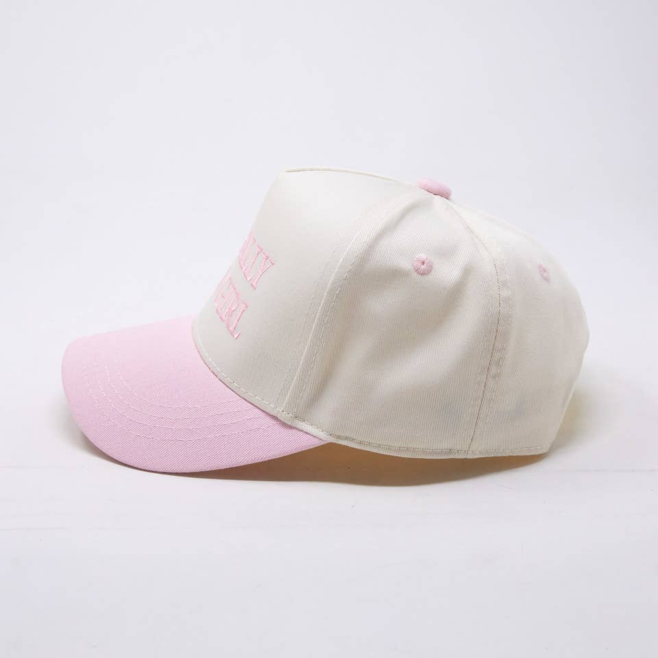 Kid/Baby 2-Tone Cap: Literally Just a Girl - Rose/Beige: Kids (2-9 Years)