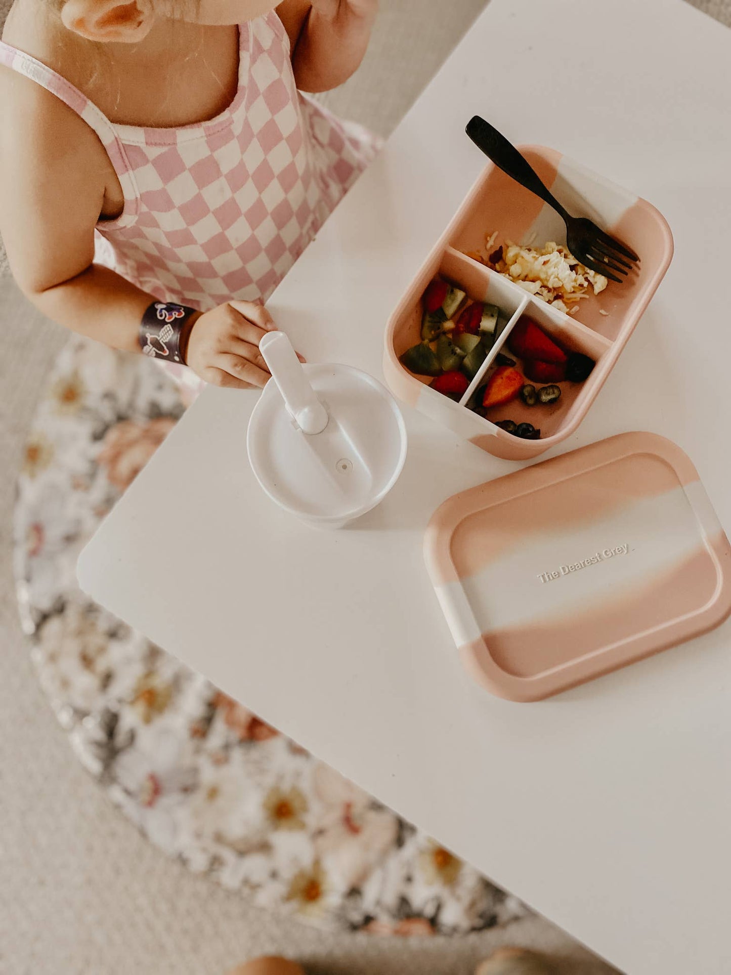 Divided Silicone Bento Lunch Box | Pink Tie Dye