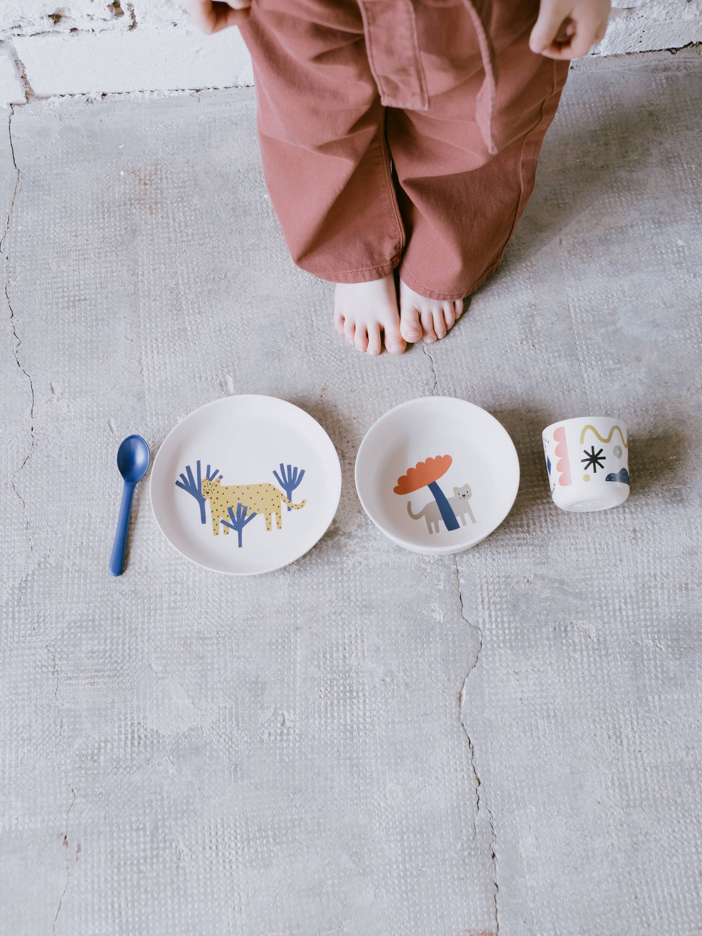 EKOBO- Dish Illustrated Kid Set - Leopard