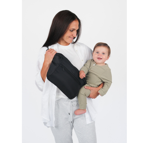 Ritzy Pack Fanny Pack & Crossbody Diaper Bag: Coffee & Cream