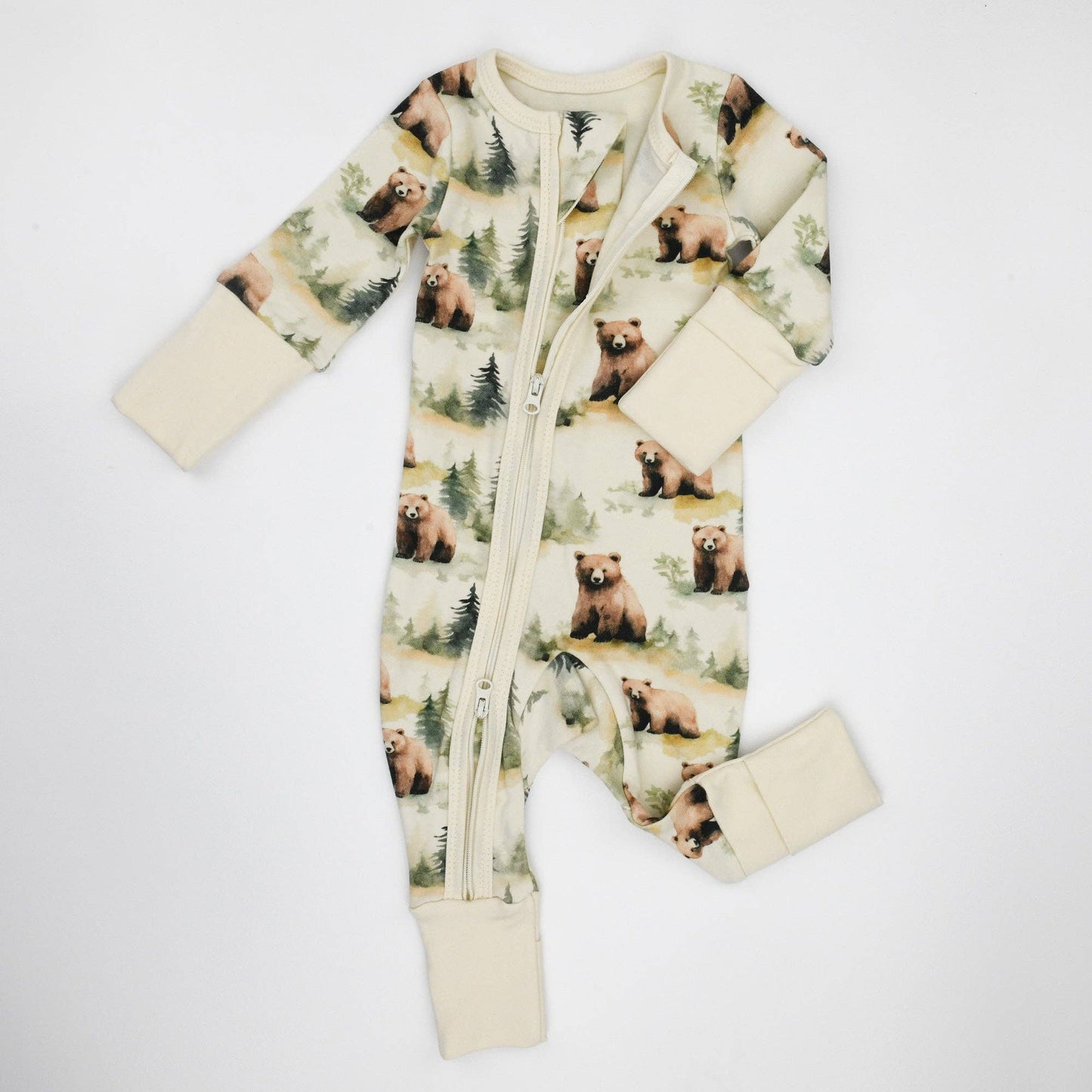 Earthy - Organic Cotton Baby Pajamas 2-Way Zip Front Zipper Sleeper, Hemlock: Preemie