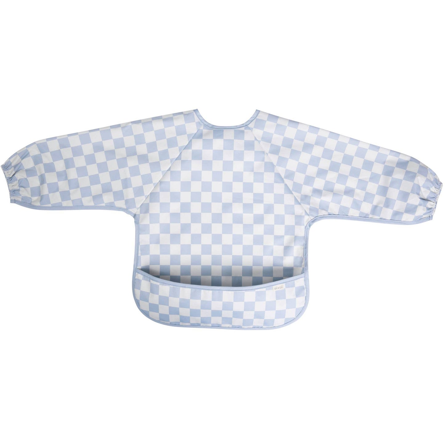 Ali & Oli Smock Bib for Baby & Toddler Long Sleeve (Blue Checkers)