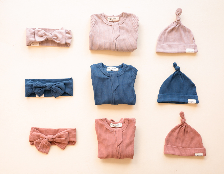 Organic Cotton Ribbed Footie - Terracotta: Newborn