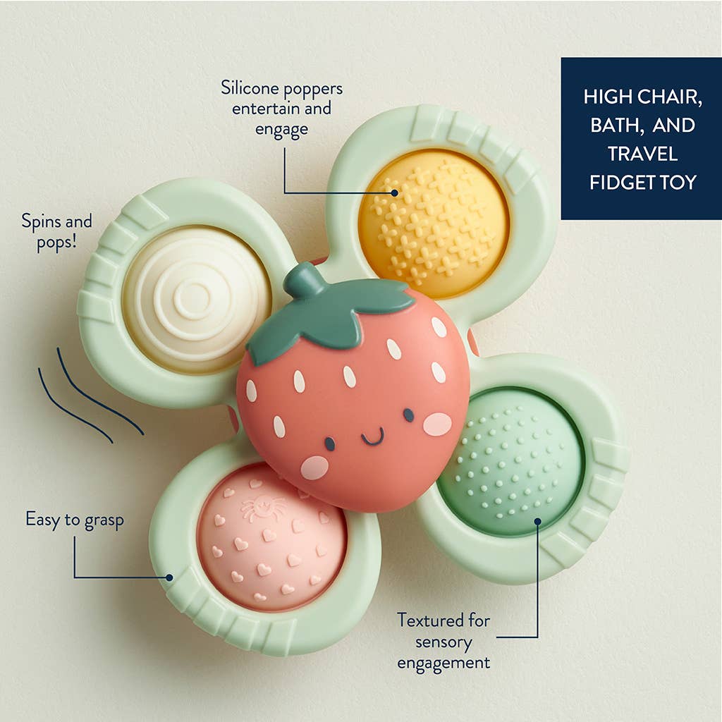 Itzy Ritzy Pop & Whirl™ - Bath + Travel Toy: Strawberry