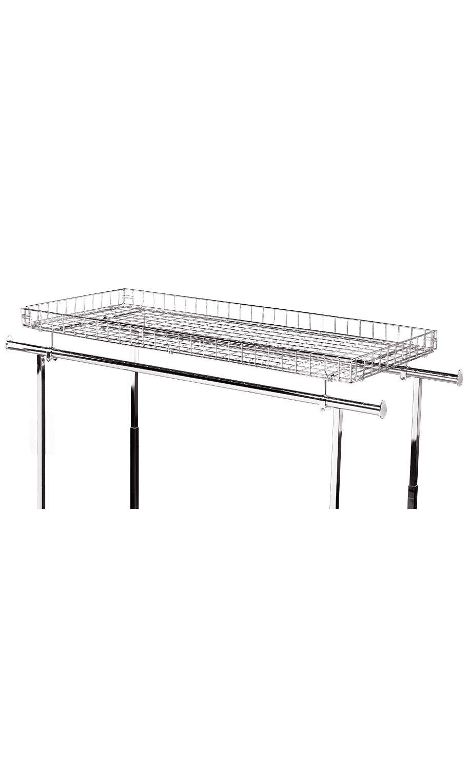 Wire Basket Topper For Double Rail Rack With Z-Brace