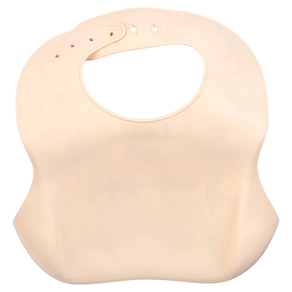Three Little Tots -Flower Print Silicone Bib with Crumb Catcher