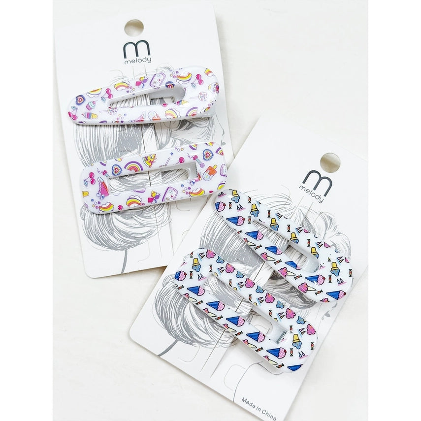 2-pcs Cute Ice Cream Theme Hair Clip Set