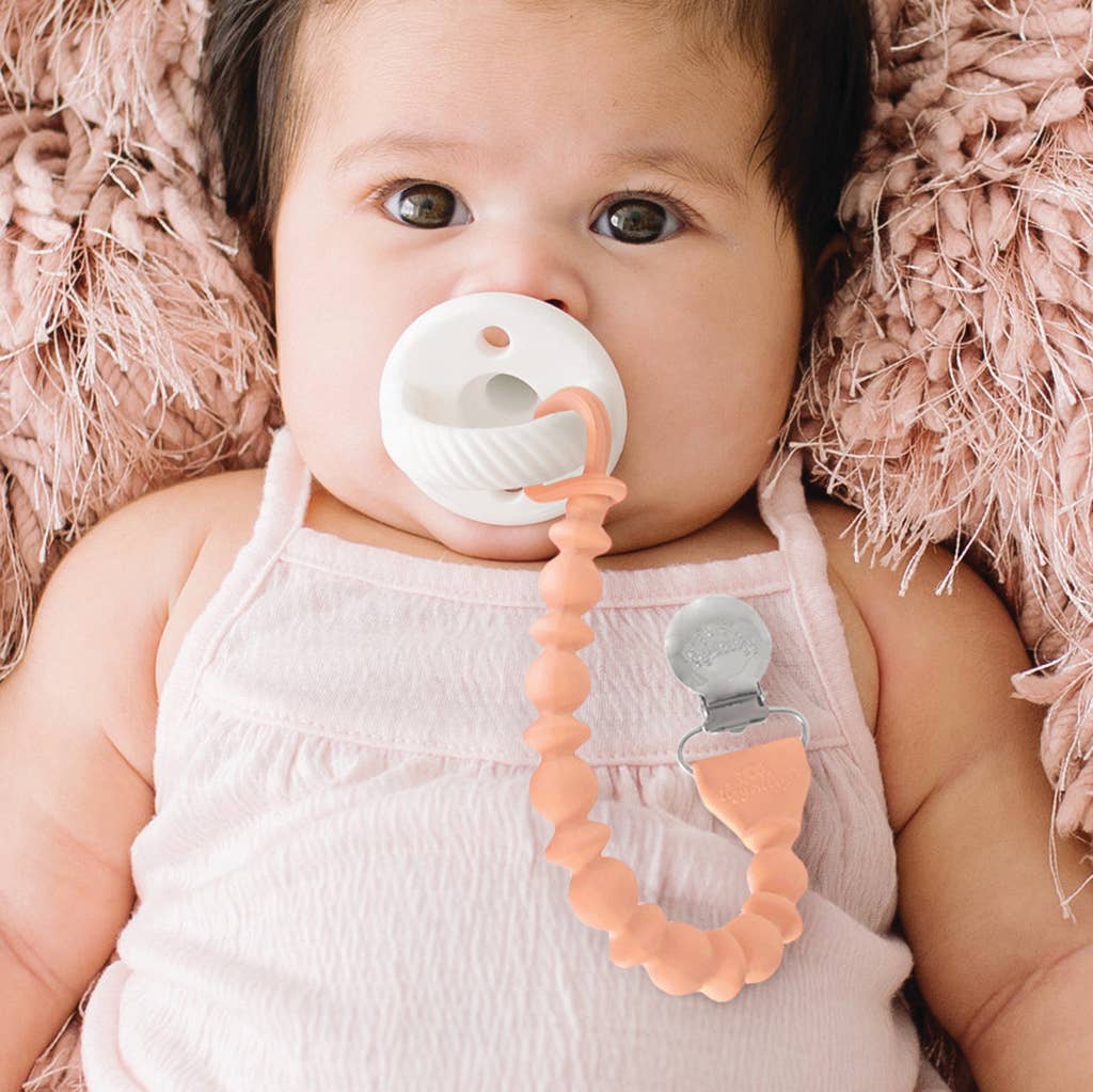Sweetie Strap™ Pacifier Clips: Hazelnut Beaded