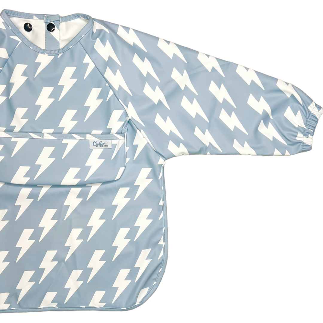 The Grayson Long Sleeve Bib - Lightning Bolts: Blackout