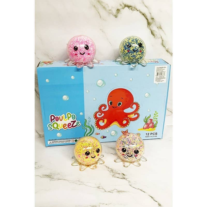 Light up Octopus Beaded Squishy Toy: MULTI / ONE(12)