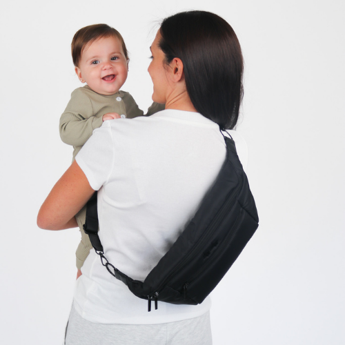 Ritzy Pack Fanny Pack & Crossbody Diaper Bag: Coffee & Cream