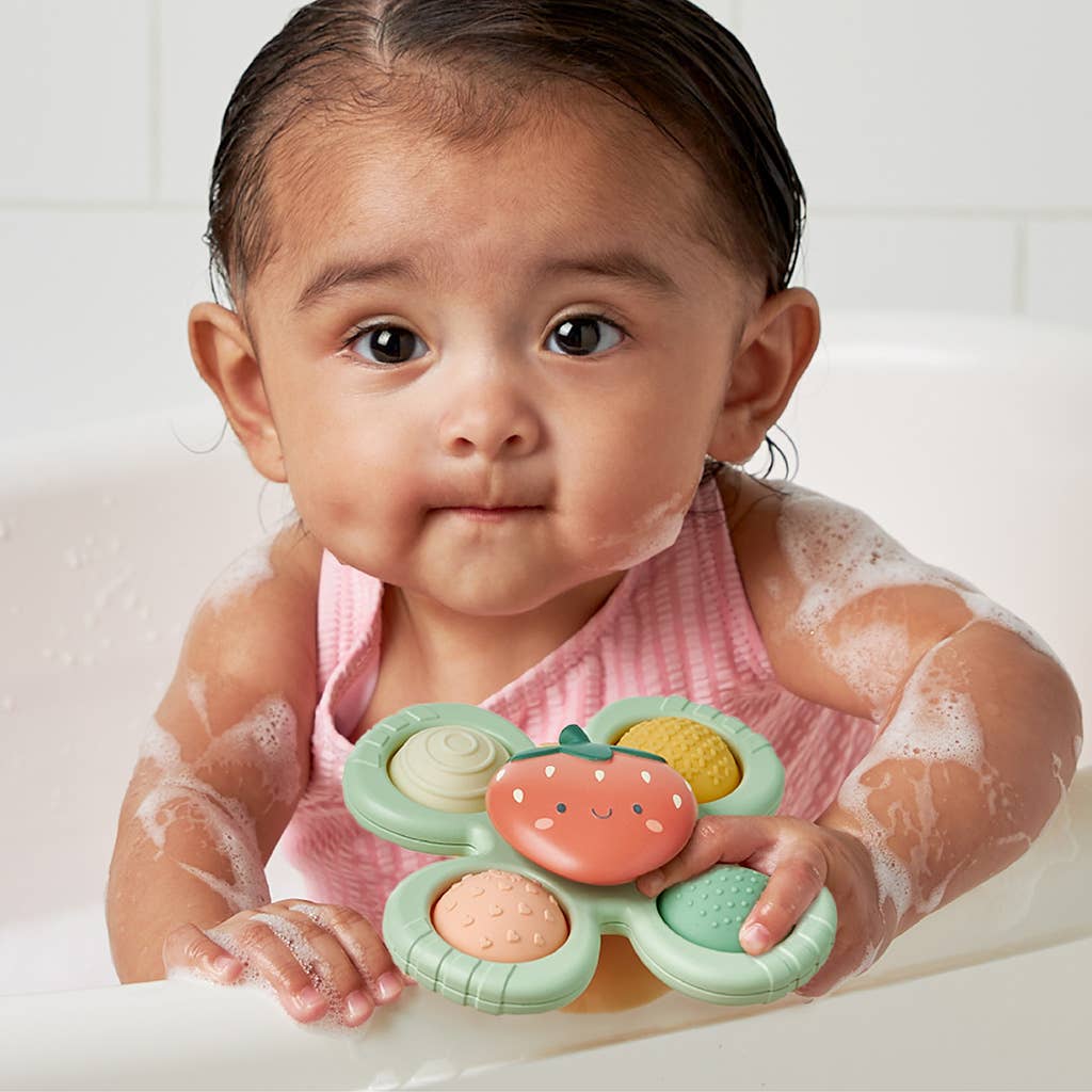 Itzy Ritzy Pop & Whirl™ - Bath + Travel Toy: Strawberry