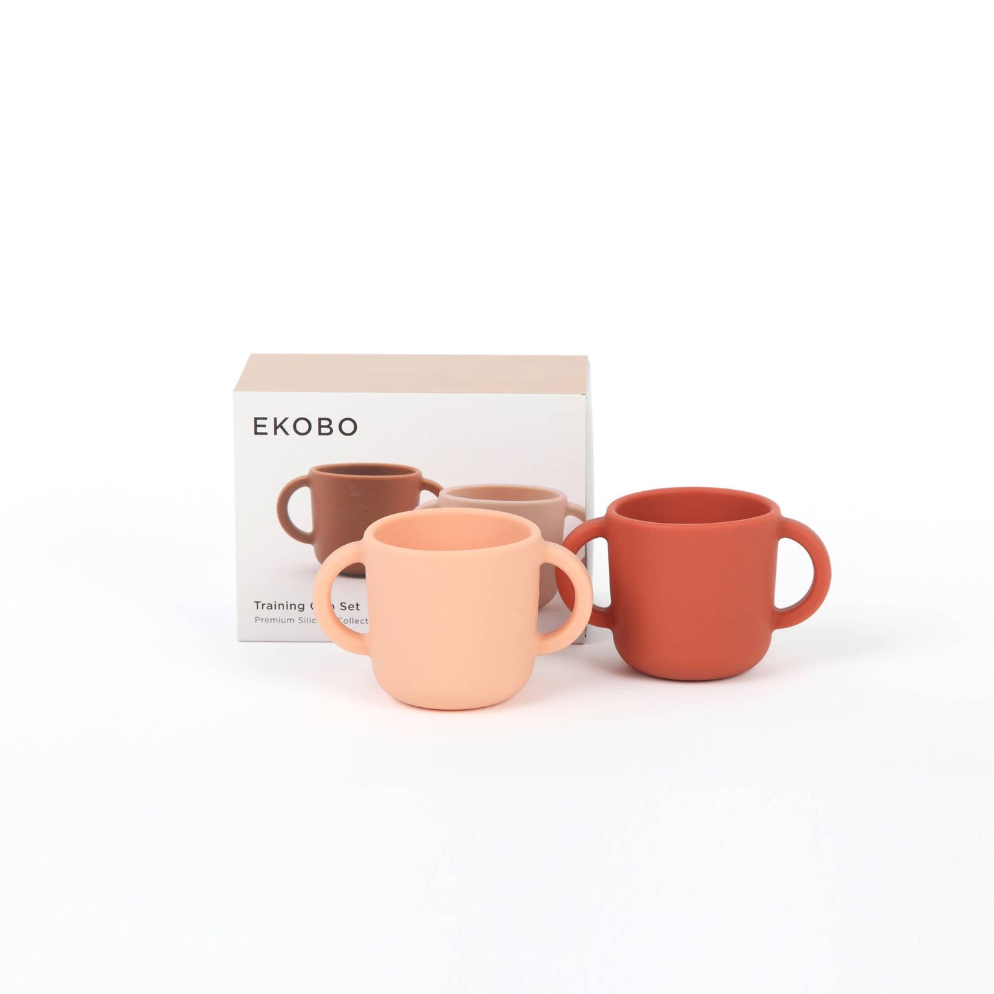 EKOBO Silicone Training Cup Set - Blush / Terracotta