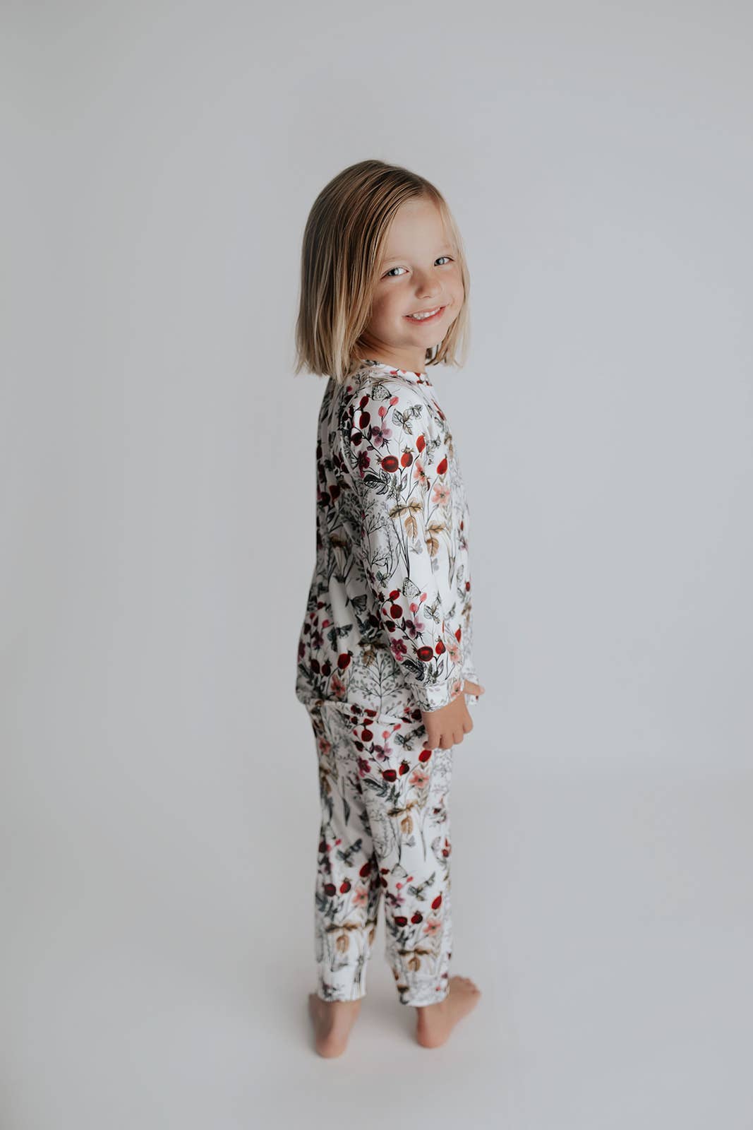 Three Little Tots -Floral Jammies Kids Pjs and Lougewear: 6-12 Months