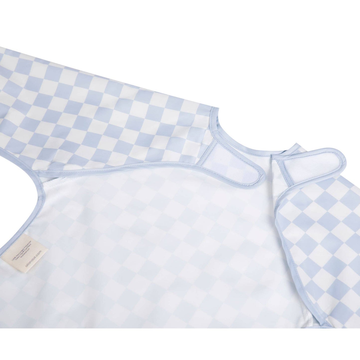 Ali & Oli Smock Bib for Baby & Toddler Long Sleeve (Blue Checkers)