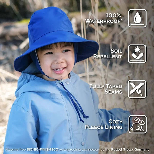 Jan & Jul - Waterproof Rain Hat - Blue