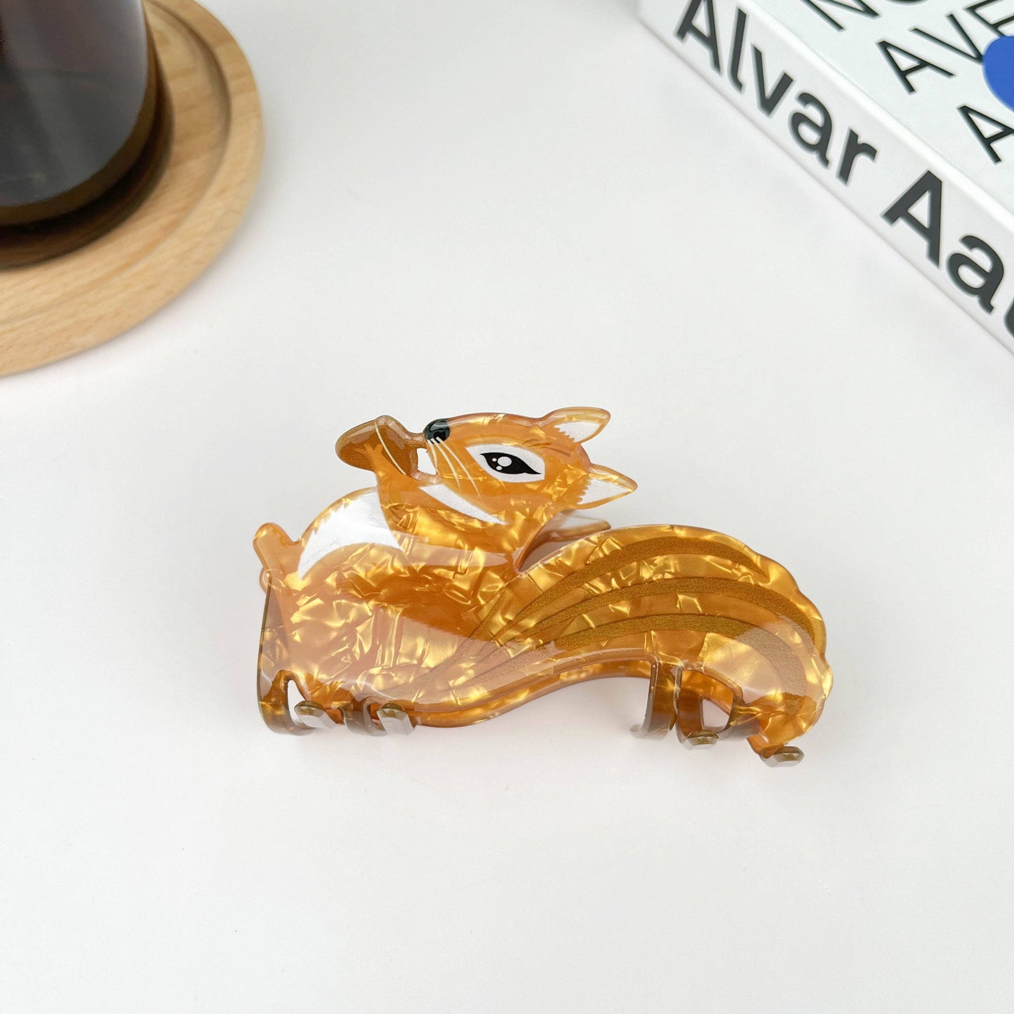 Squirrel Hair Claw,Cute Cat Hair Clip: Cat