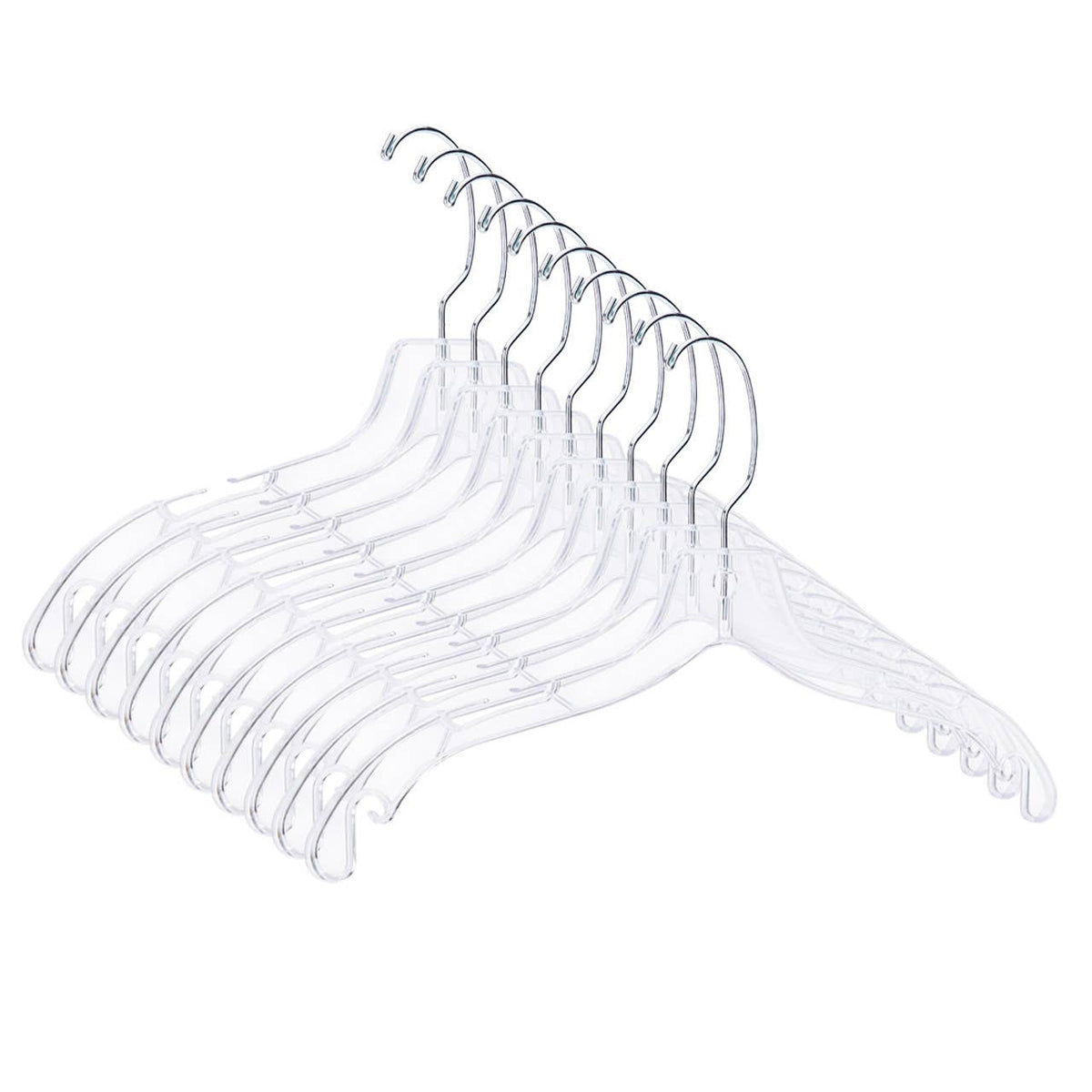 17" Heavy Weight Clear Plastic Dress Hangers - Case of 100