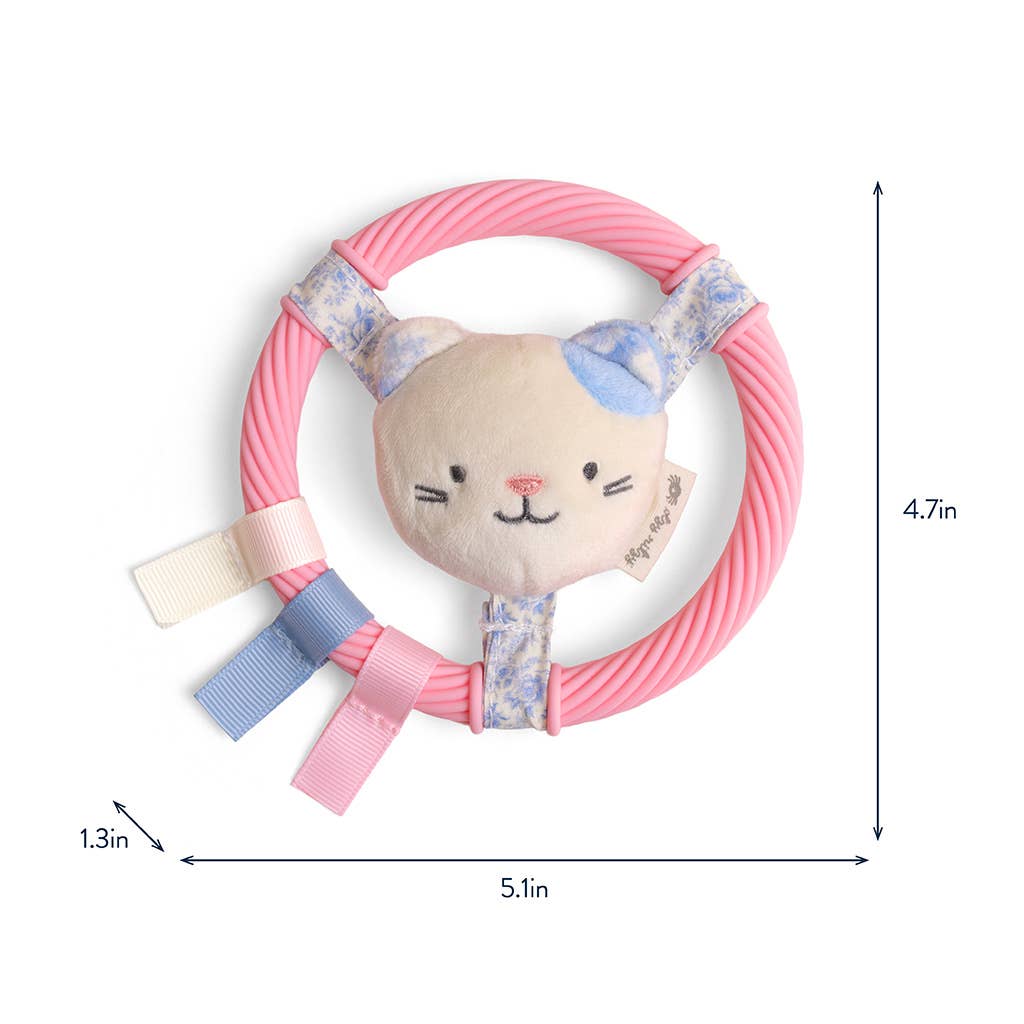 *NEW* Itzy Ring Pal™ - Teething Ring with Plush Character: Pink Kitty