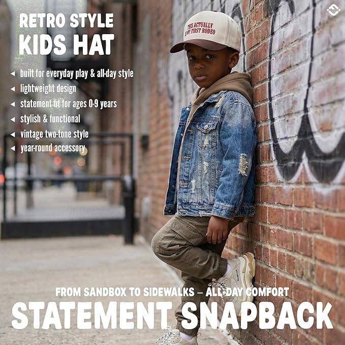 Kid/Baby 2-Tone Cap: This Actually Is My First Rodeo (Brown): Kids (2-9 Years)