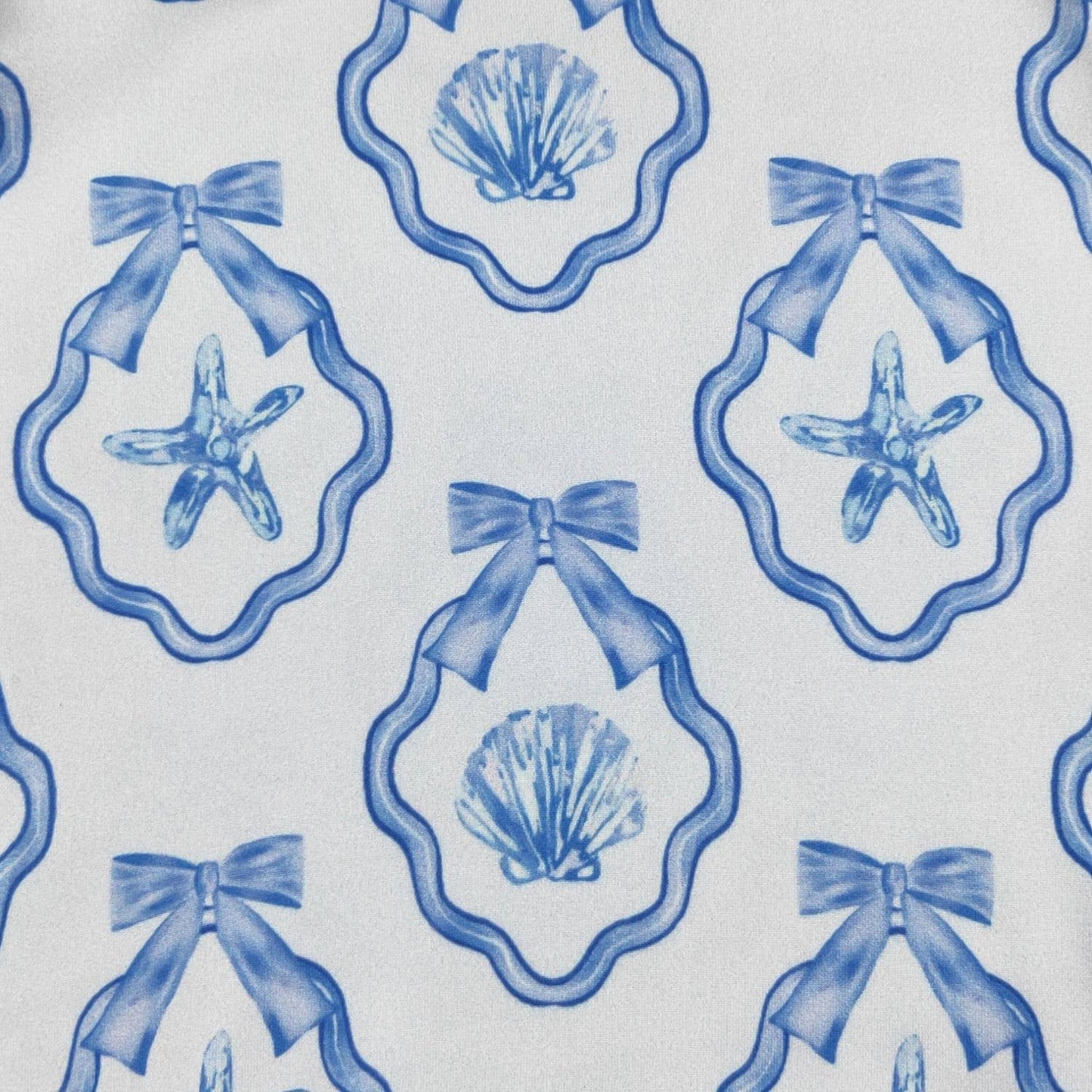Blue Seashell Belle Baby Romper: 0/6mo