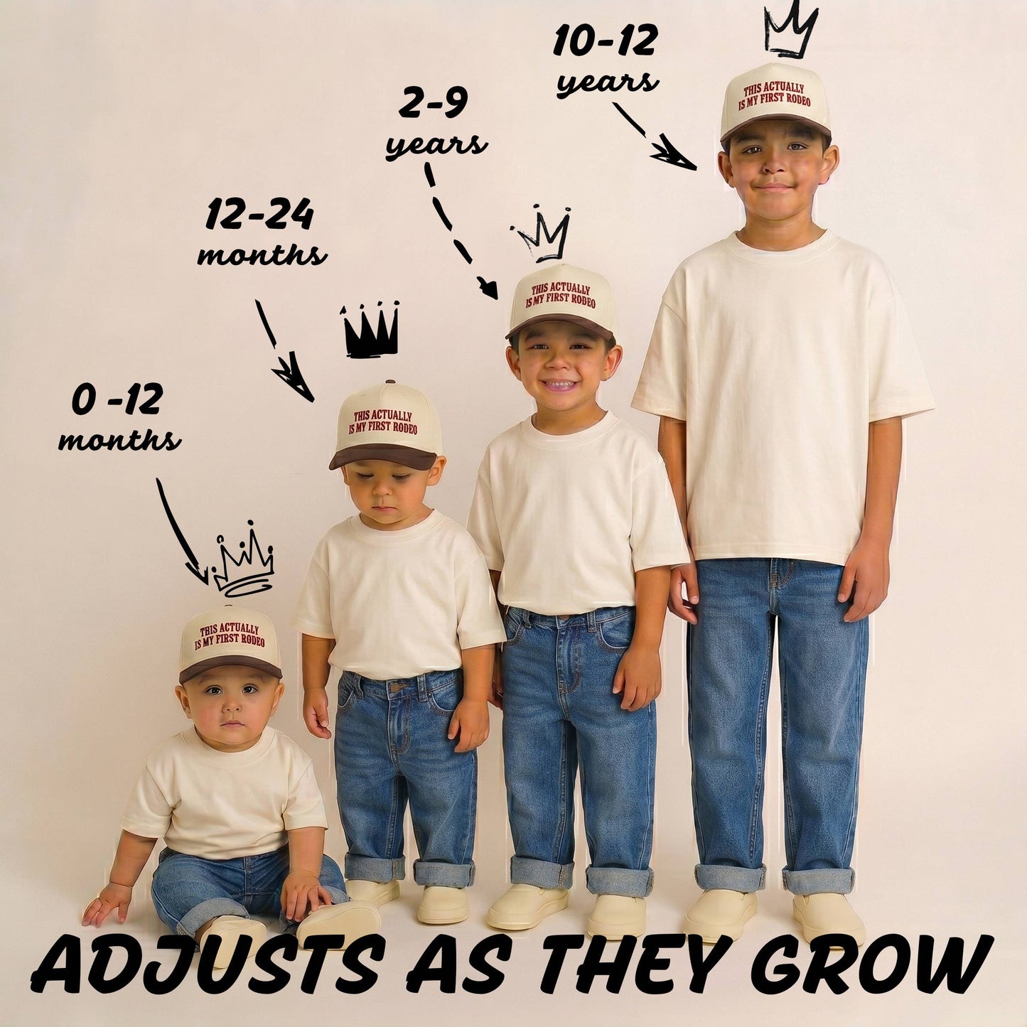 Kid/Baby 2-Tone Cap: This Actually Is My First Rodeo (Brown): Kids (2-9 Years)