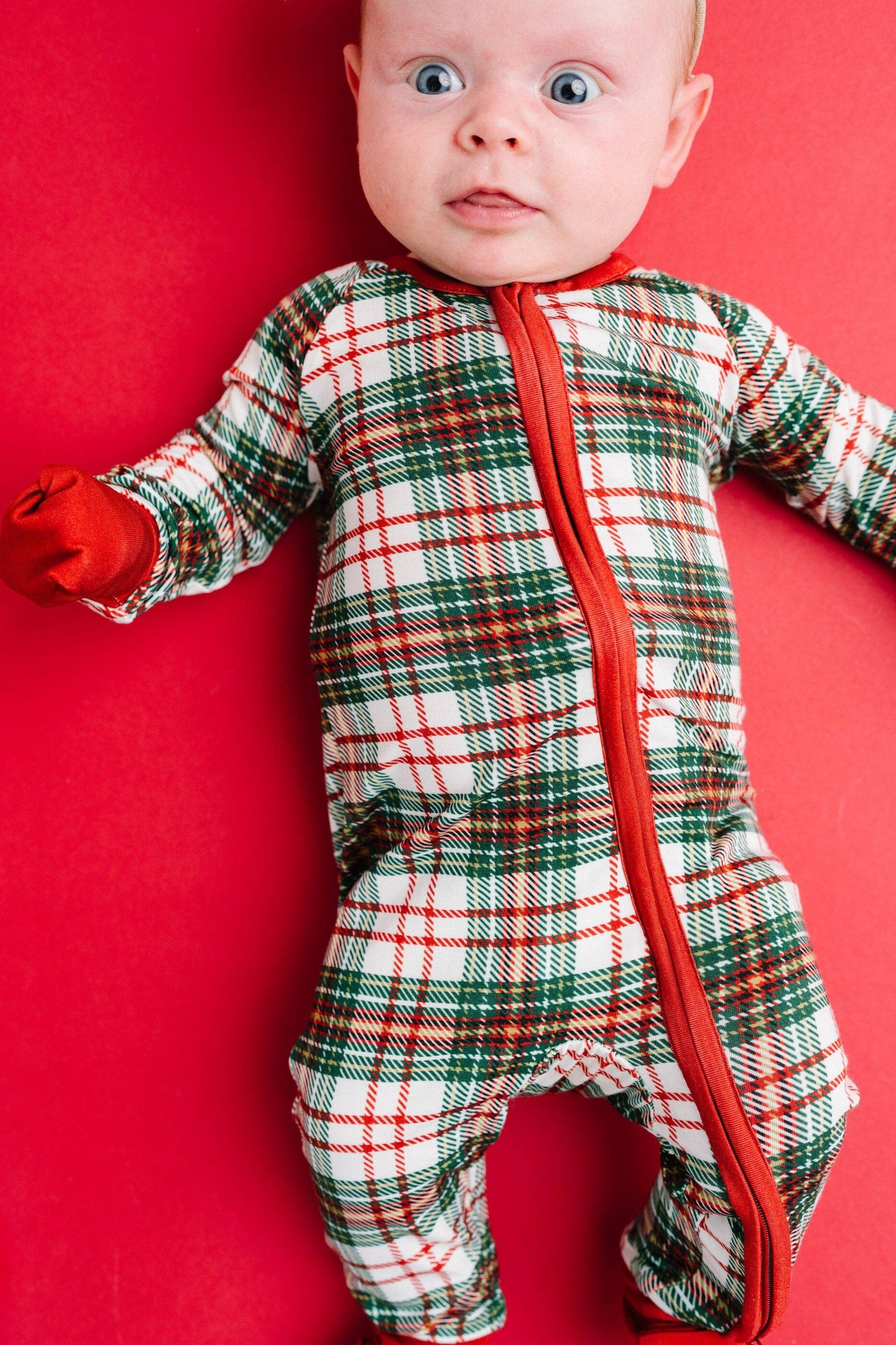 Christmas Plaid Bamboo Sleeper: 0-3M