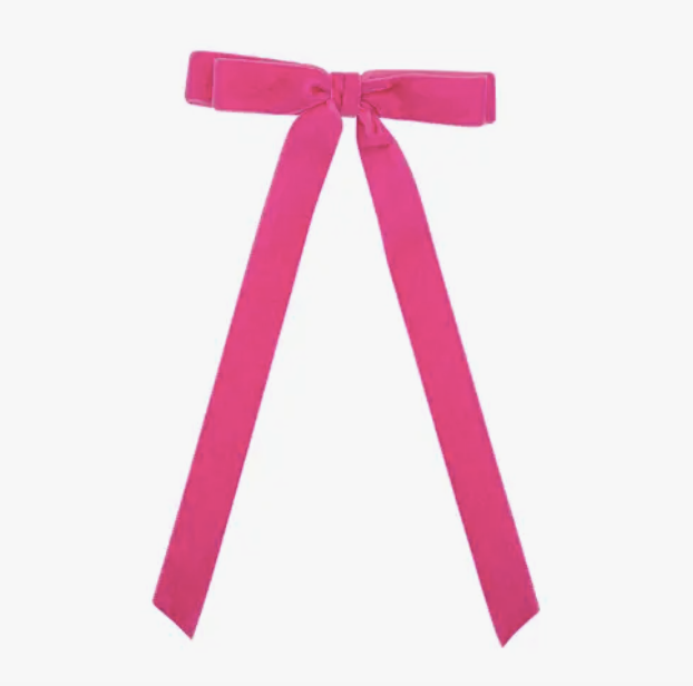 Long Velvet Hair Bow Barrette | Alice Bow - Long Length: Gingerbread