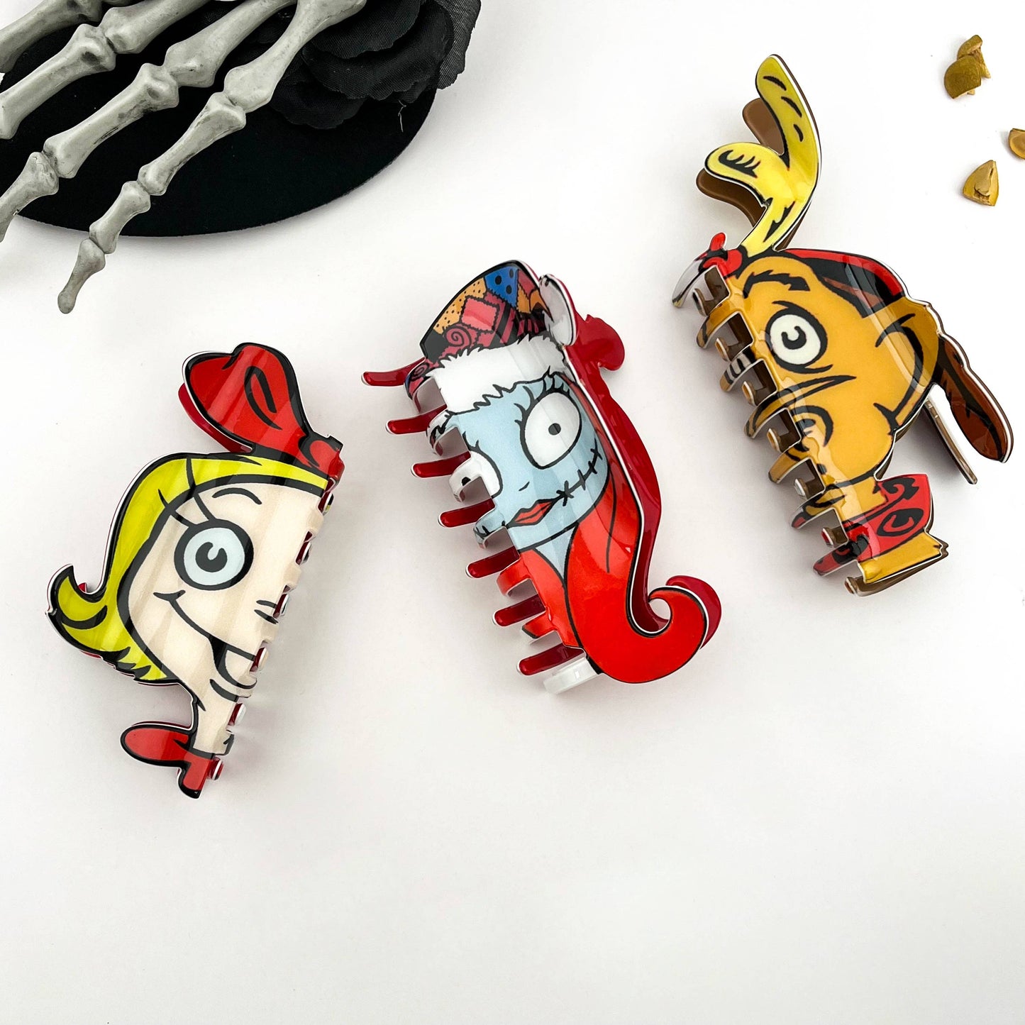 Quirky Party Claw Clip, Fun Hair Clip for Easter & Halloween: Different on both sides