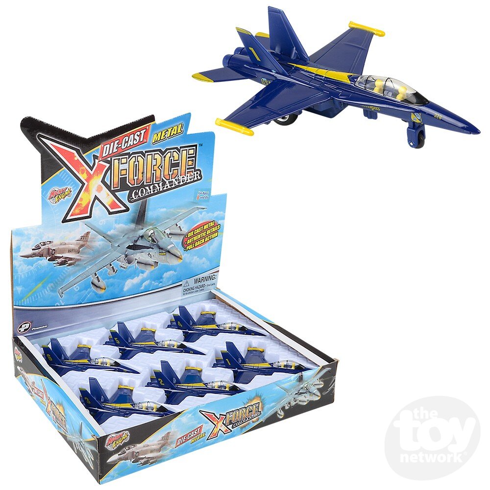 6.5" Diecast Pull Back F-18 Blue Angel