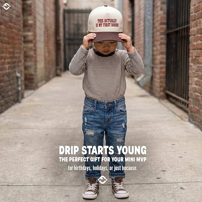 Kid/Baby 2-Tone Cap: This Actually Is My First Rodeo (Brown): Kids (2-9 Years)