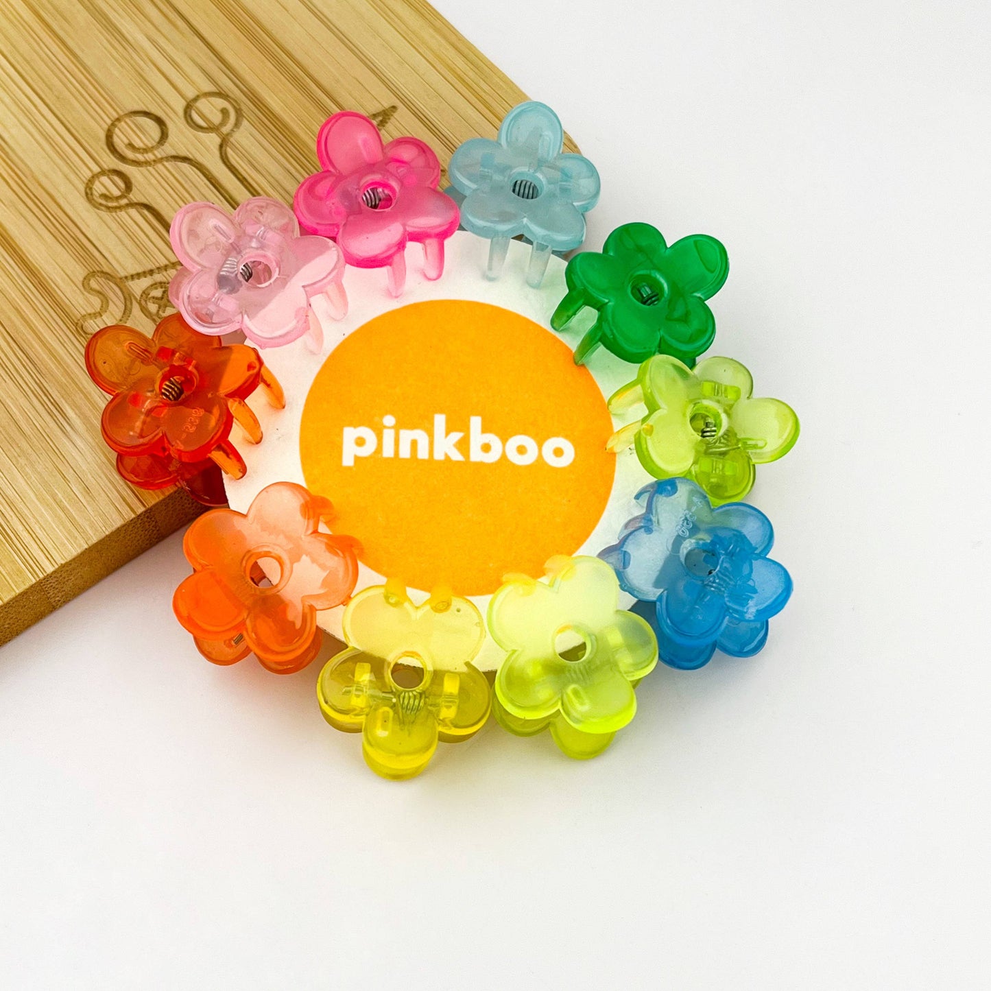 10PCS Colorful Mini Claw Hair Clips for Kids: Flower A