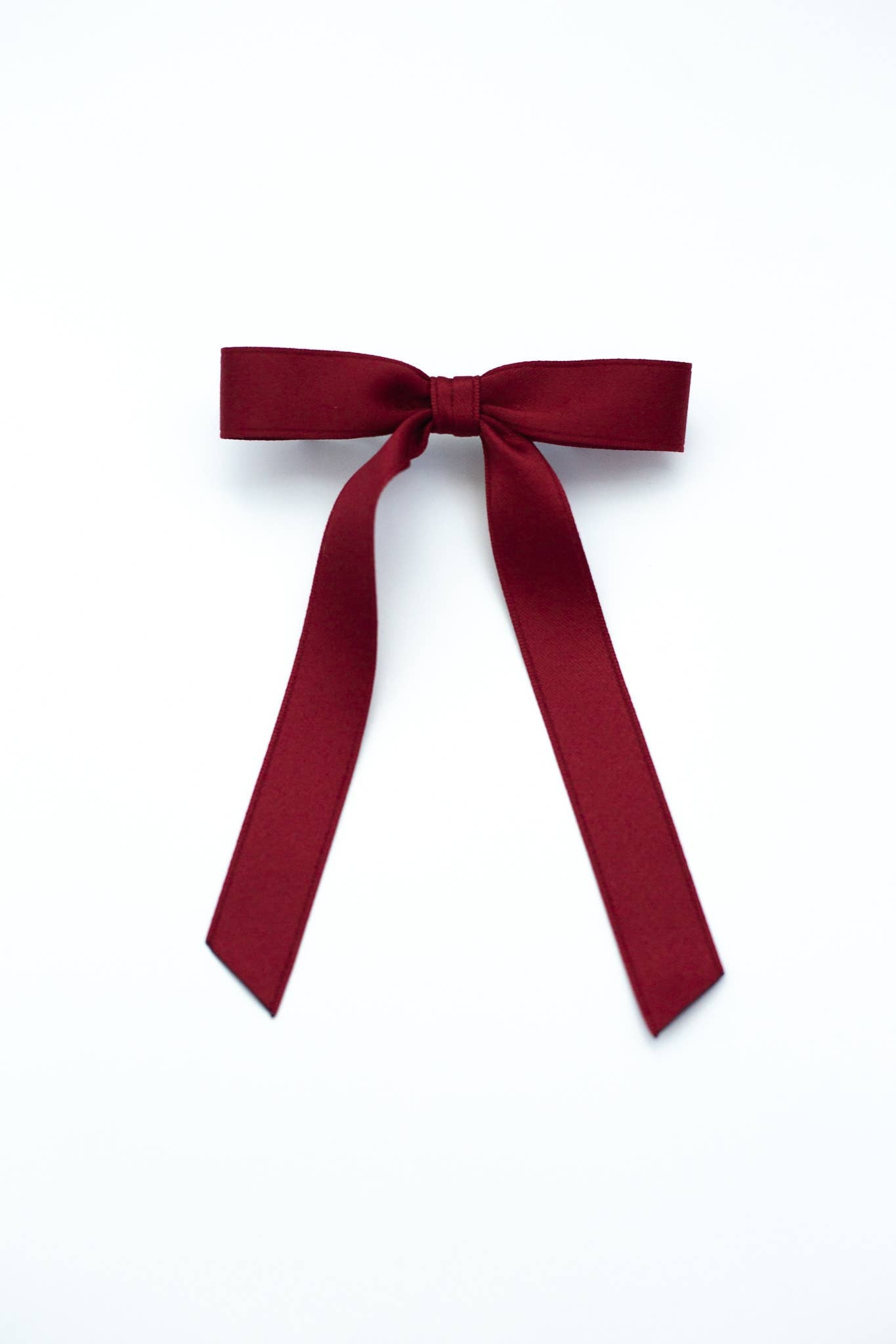 Thin Matte Satin Hair Bow Barrette | Micro Florence Bow: Hazelnut