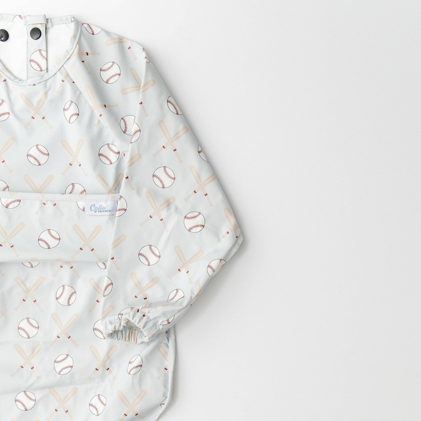 The Grayson Long Sleeve Bib - Baseball: Pink / 6-36M